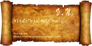 Vitáris Nóra névjegykártya